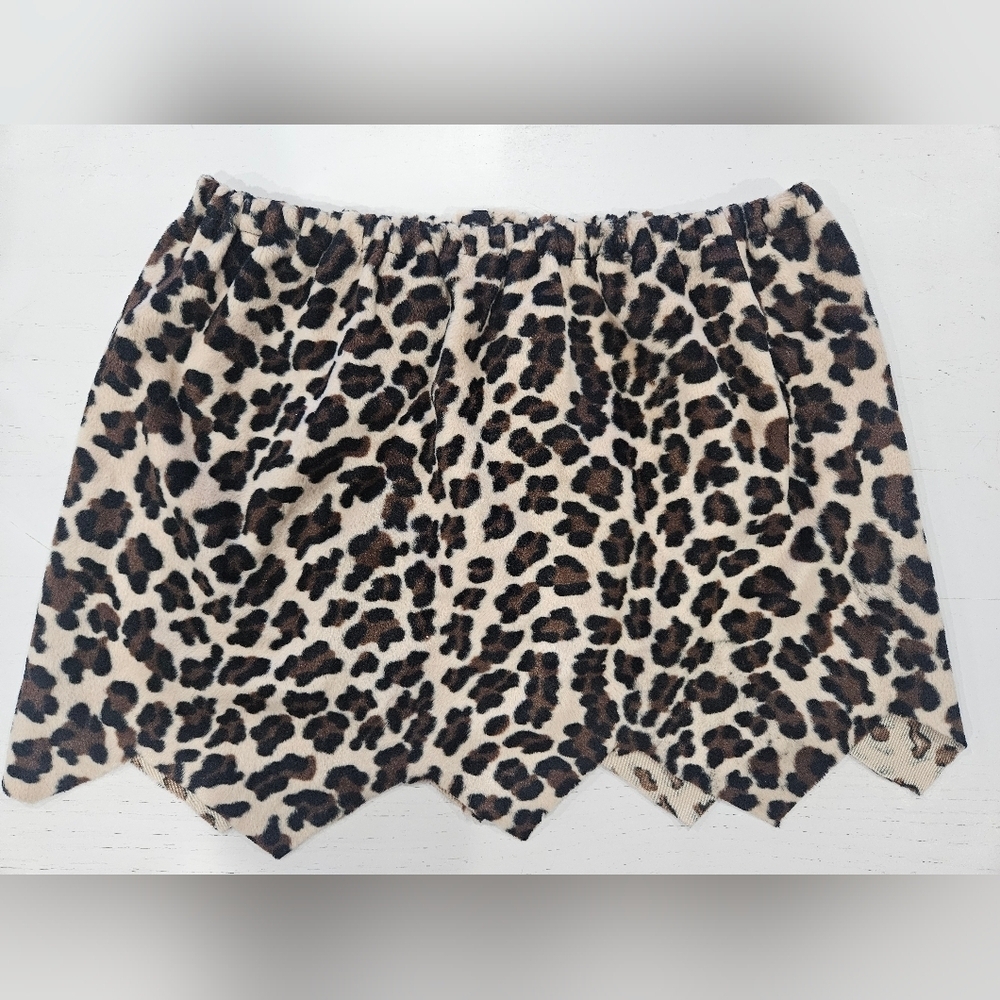 Girls Leopard Cheetah Skirt. Halloween Costume, Homemade Sewn 13" Stretchy Waist